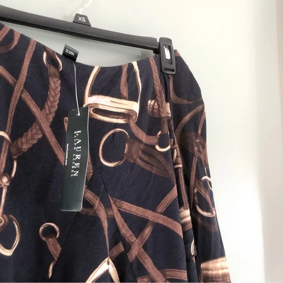 SOLD NWT - Ralph Lauren Brown and Black Pleated Sophisticated Skirt - Medium - Picture 5 of 8